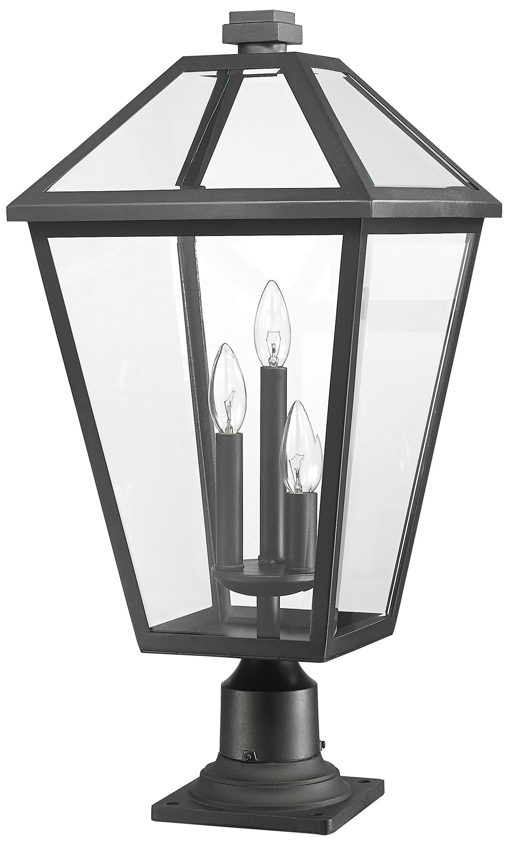 Image 6 Talbot by Z-Lite Black 25.75 inch 3 Light Outdoor Pier Mounted Fixture more views