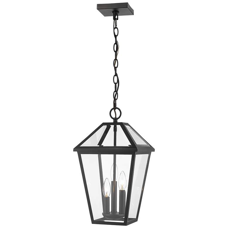 Image 1 Talbot by Z-Lite Black 3 Light Outdoor Chain Mount Ceiling Fixture