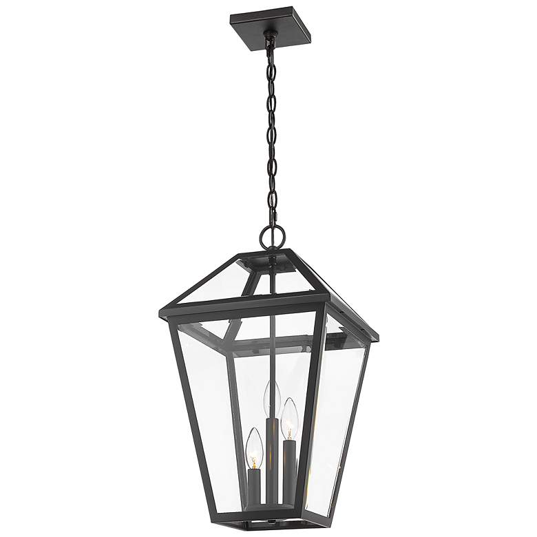 Image 5 Talbot by Z-Lite Black 3 Light Outdoor Chain Mount Ceiling Fixture more views