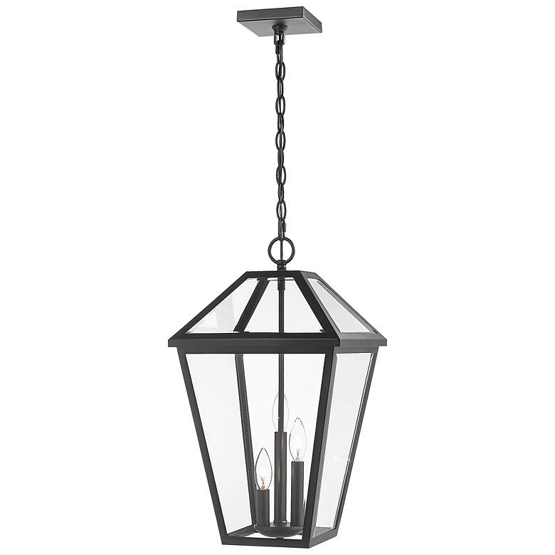 Image 6 Talbot by Z-Lite Black 3 Light Outdoor Chain Mount Ceiling Fixture more views