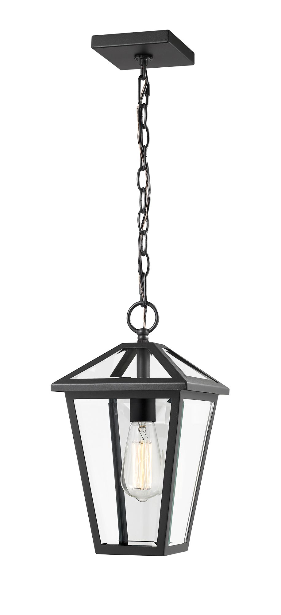 Image 7 Talbot by Z-Lite Black 8.25 inch 1 Light Outdoor Chain Mount Fixture more views