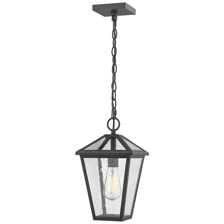 Image 1 Talbot by Z-Lite Oil Rubbed Bronze 1 Light Outdoor Chain Ceiling Fixture