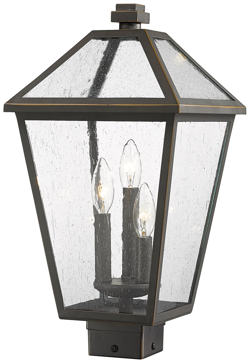 Talbot by Z-Lite Oil Rubbed Bronze 18.5 inch 3 Light Post Mount Fixture