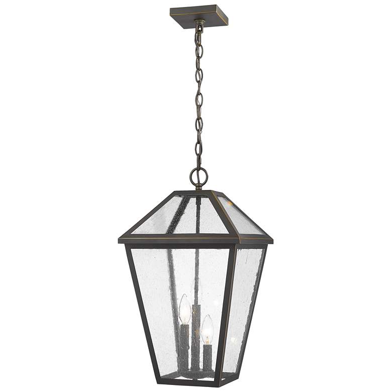 Image 1 Talbot by Z-Lite Oil Rubbed Bronze 3 Light Outdoor Chain Ceiling Fixture