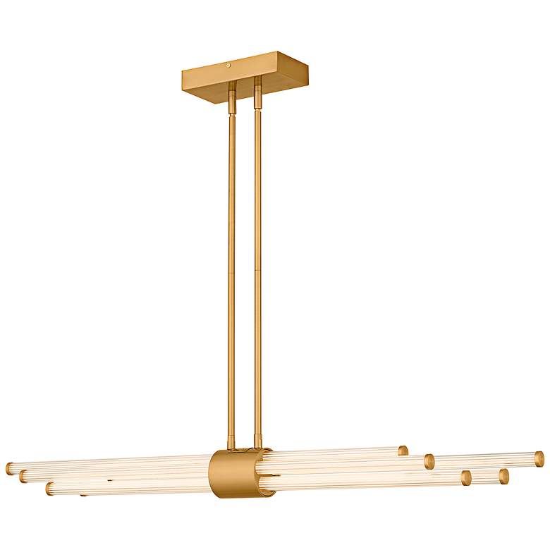 Image 1 Talbott Integrated LED Brushed Gold Linear Chandelier