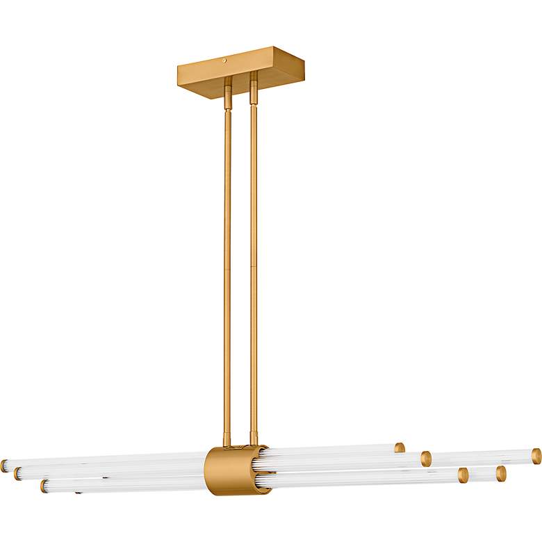 Image 2 Talbott Integrated LED Brushed Gold Linear Chandelier more views