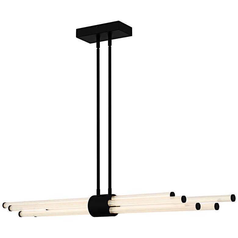 Image 1 Talbott Integrated LED Matte Black Linear Chandelier