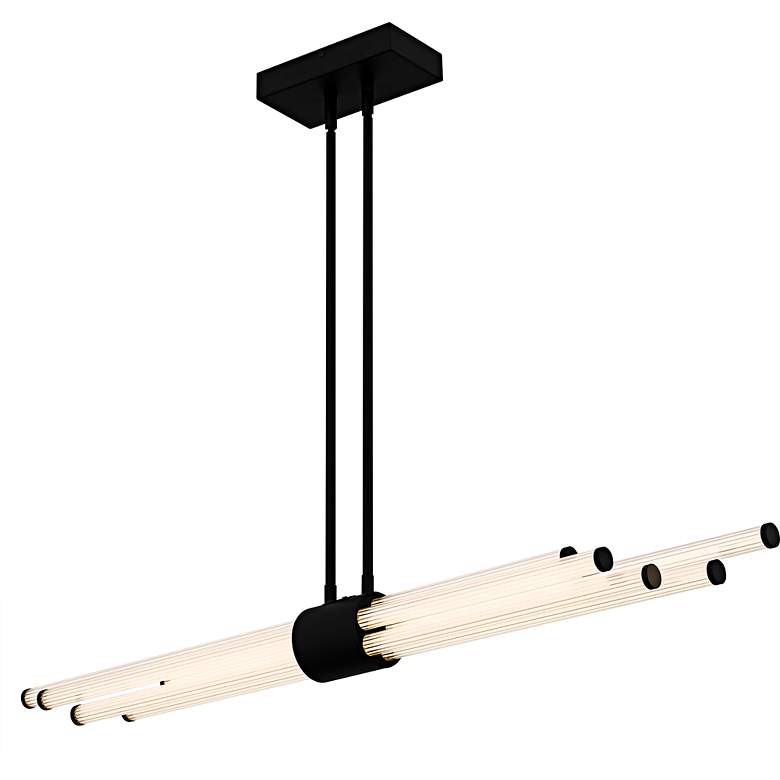 Image 4 Talbott Integrated LED Matte Black Linear Chandelier more views