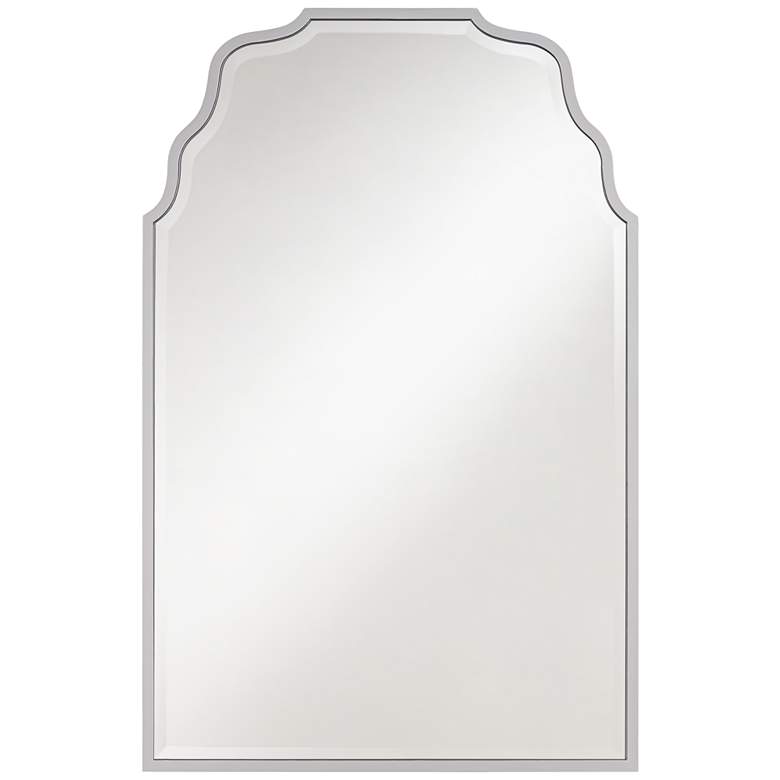 Image 1 Tali Silver 26 inch x 40 inch Waved Arch Top Wall Mirror