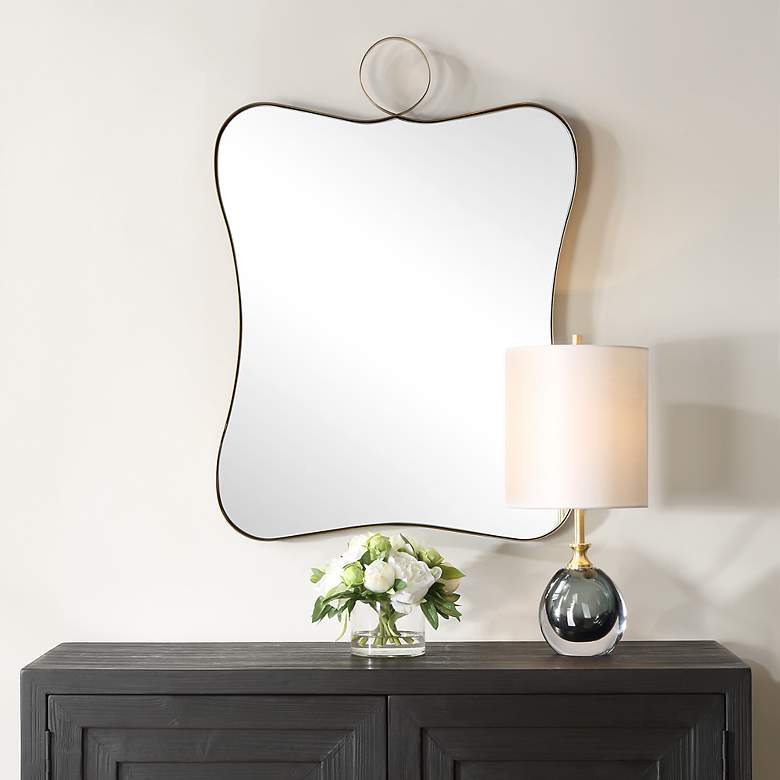 Image 1 Talia 24" x 33" Antique Brass Vanity Mirror