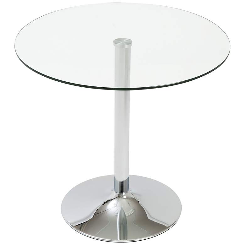 Image 1 Talia Clear Glass Top Chrome Bistro Table