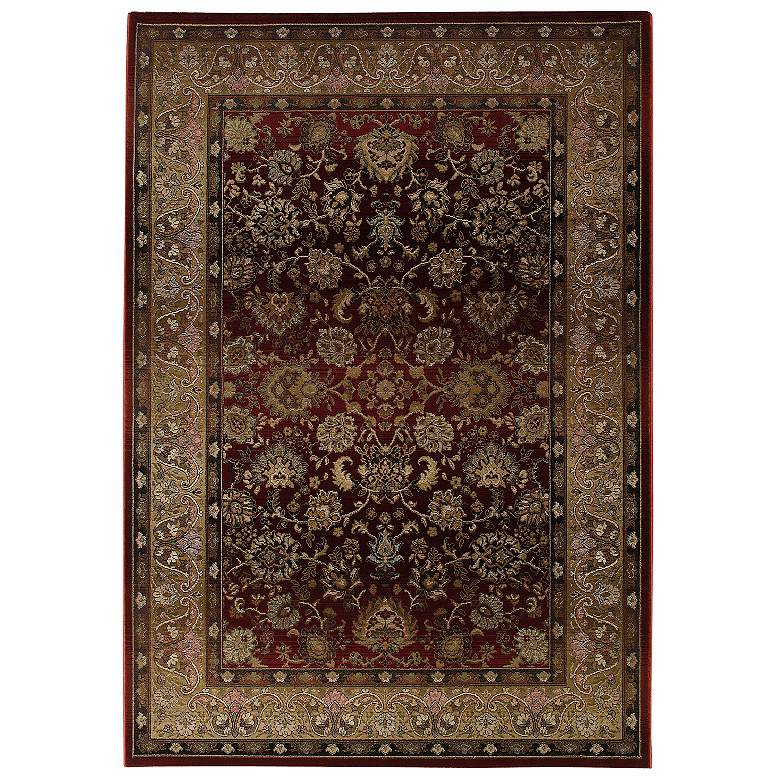 Image 2 Taline Collection 53"x7'6" Gold and Red Area Rug