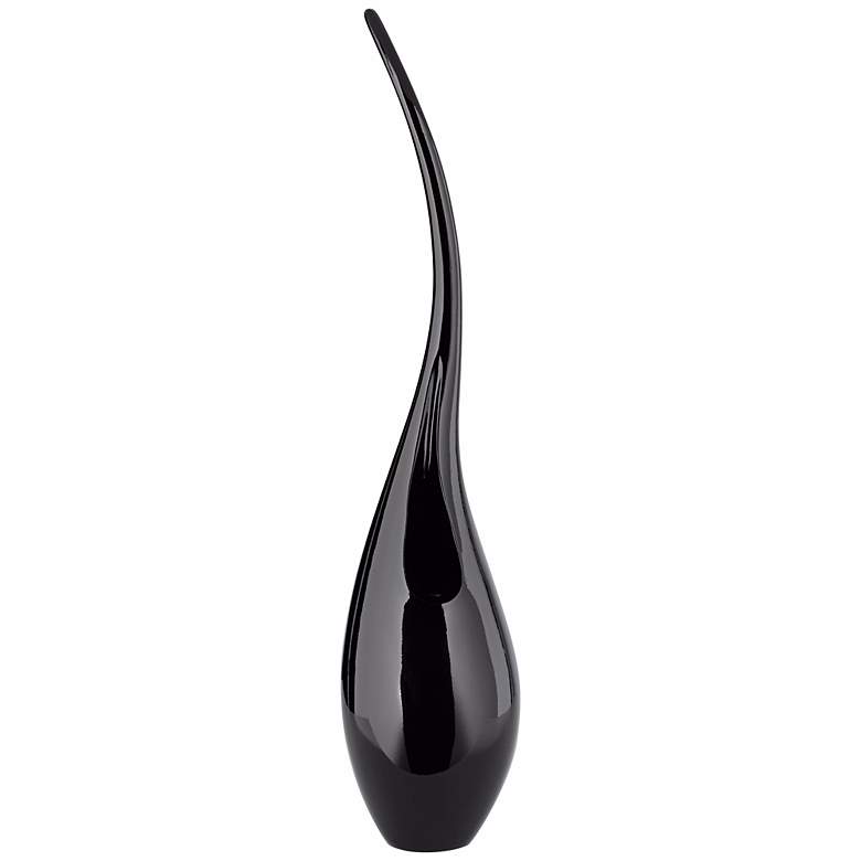 Image 1 Tall Black Lacquer Flame 18 3/4 inch High Vase