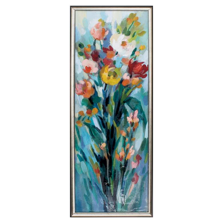 Image 2 Tall Bright Flowers 36 inch High 2-Piece Framed Wall Art Set more views