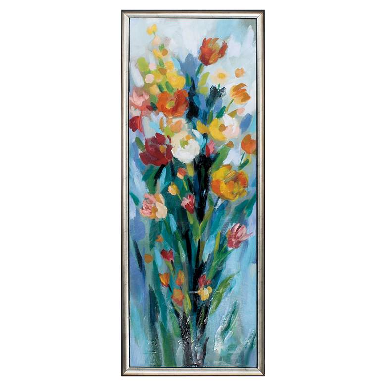 Tall Bright Flowers 36 inch High 2-Piece Framed Wall Art Set more views