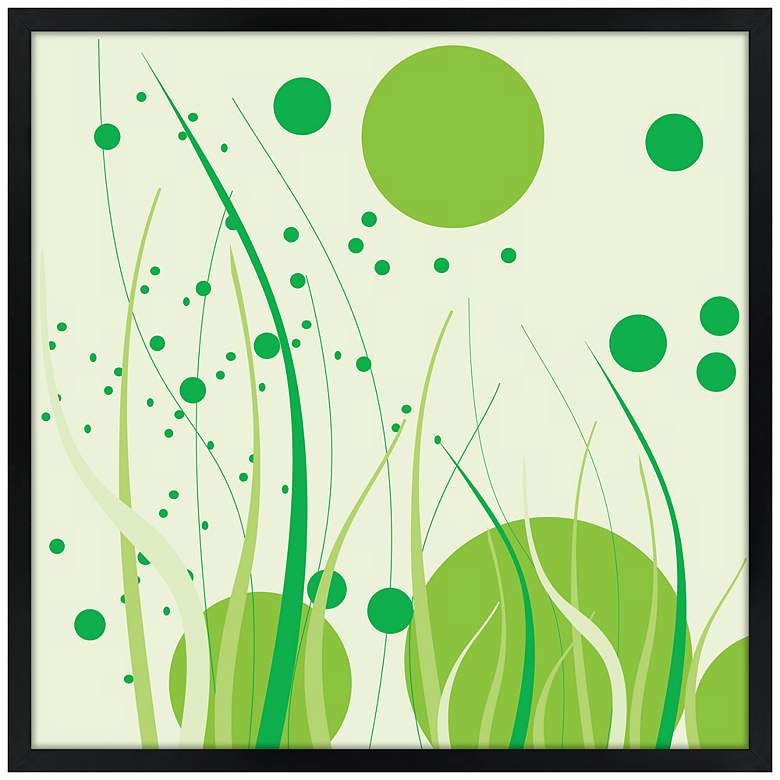 Image 1 Tall Grass 21" Square Black Giclee Wall Art
