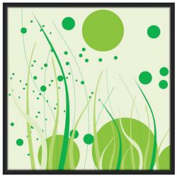 Tall Grass 37&quot; Square Black Giclee Wall Art