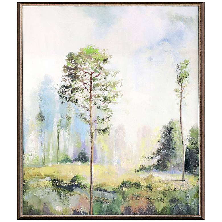 Image 1 Tall Green Trees I 21"W x 25"H Non-Glass Framed Art