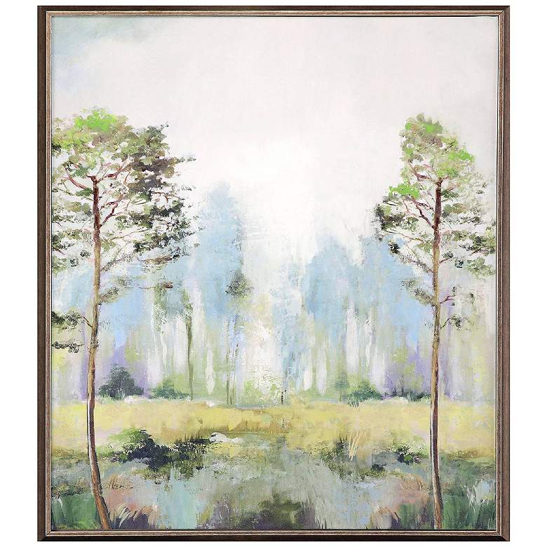 Image 1 Tall Green Trees II 21"W x 25"H Non-Glass Framed Art