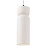 1_Tall Hourglass Bisque White Cord Pendant
