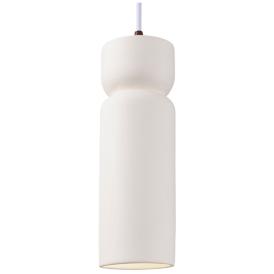 Tall Hourglass Bisque White Cord Pendant Tall Hourglass Bisque White Cord Pendant