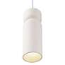 2_Tall Hourglass Bisque White Cord Pendant more views