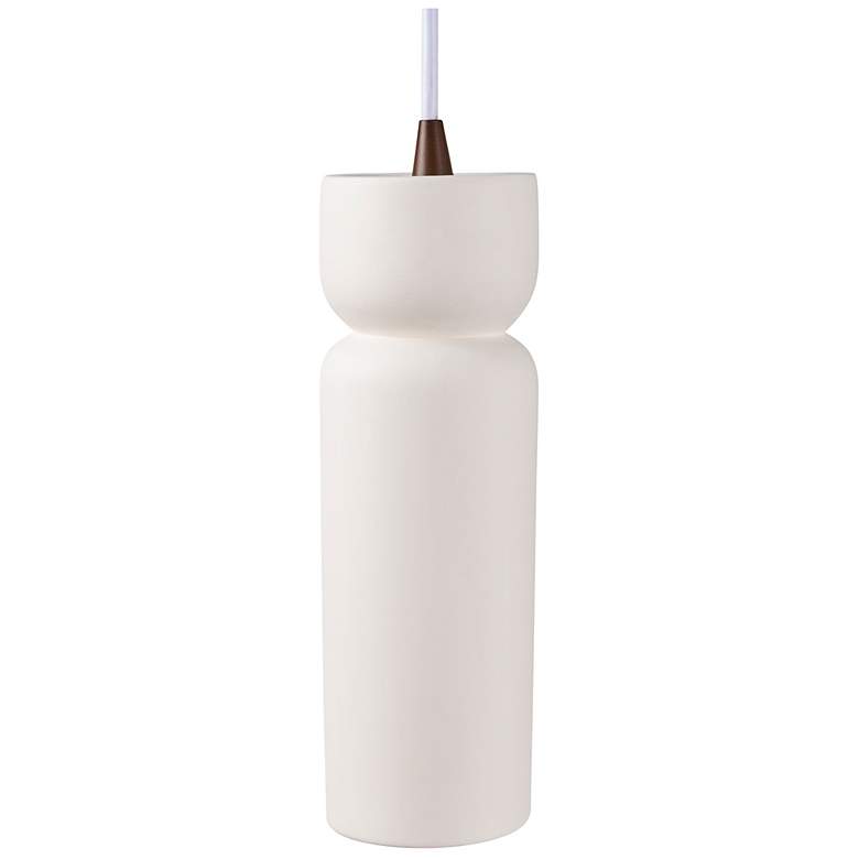 Image 3 Tall Hourglass Bisque White Cord Pendant more views