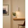 5_Tall Hourglass Bisque White Cord Pendant more views