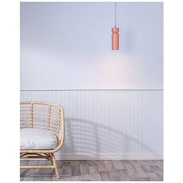 Tall Hourglass LED Pendant - Gloss Blush