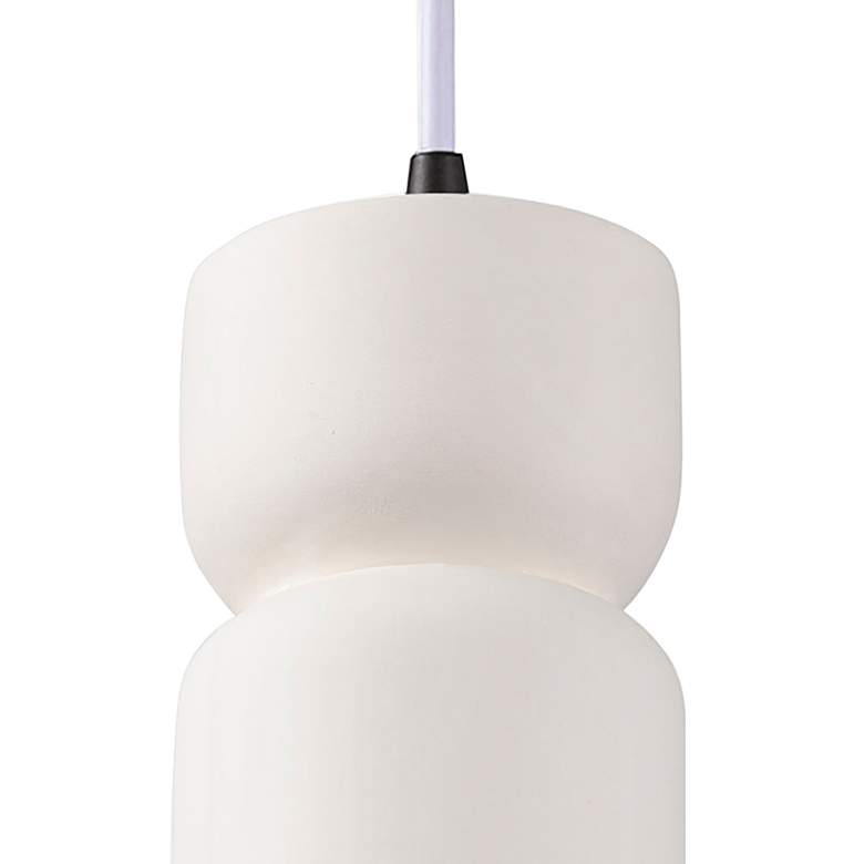 Image 2 Tall Hourglass Pendant - Bisque - Matte Black - White Cord more views