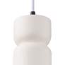 Tall Hourglass Pendant - Bisque - Matte Black - White Cord