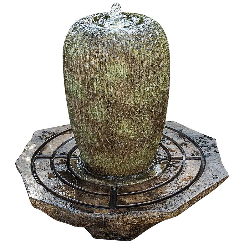 Image 2 Tall Organic Urn 36 inch High Relic Hi-Tone LED Outdoor Fountain