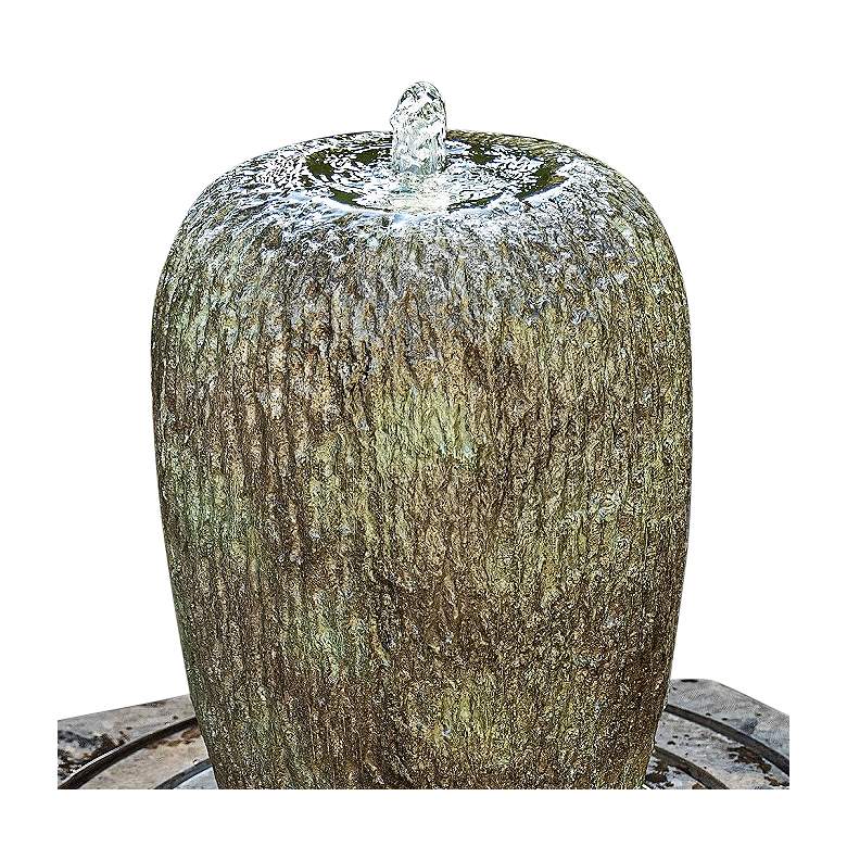 Image 3 Tall Organic Urn 36" High Relic Hi-Tone LED Outdoor Fountain more views