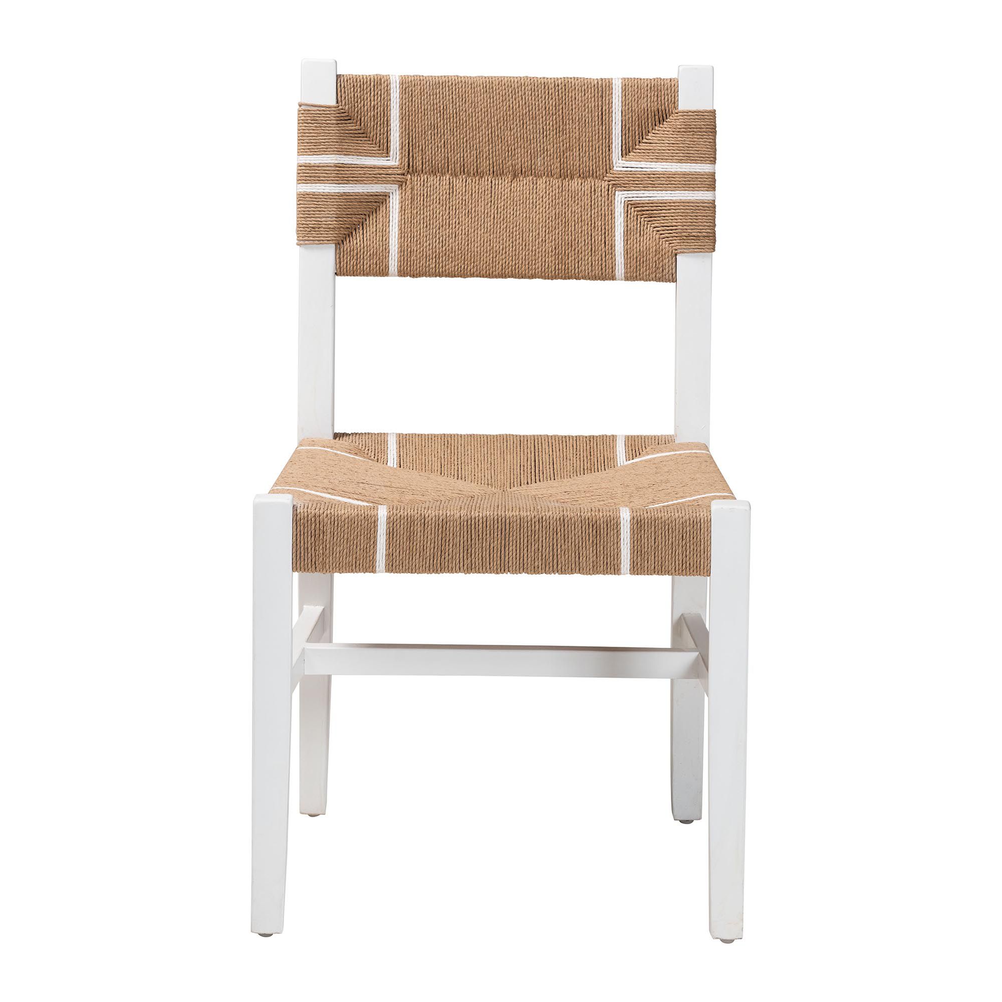 Image 3 Talli Paper Loom and White Mahogany Wood Dining Chair more views