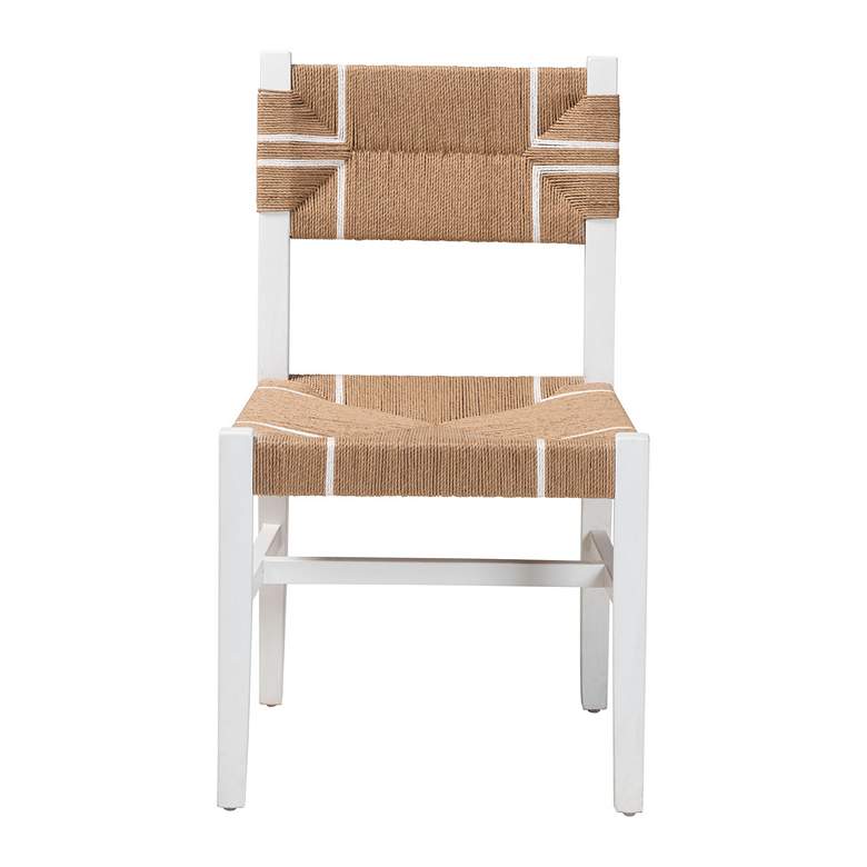 Image 3 Talli Paper Loom and White Mahogany Wood Dining Chair more views