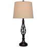 Tallia 27" Linen Shade with Black Open Spiral Table Lamp