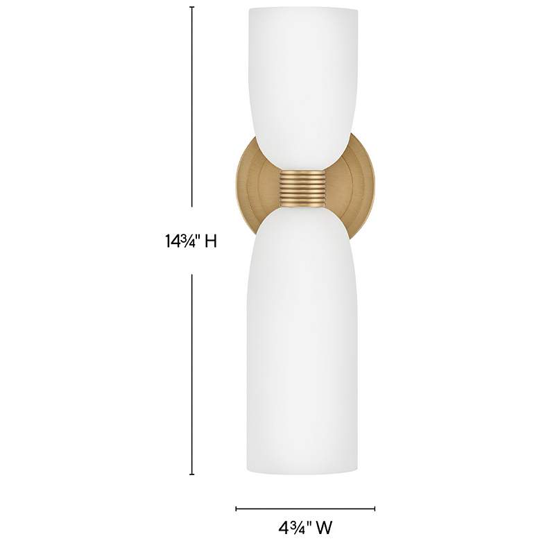 Image 3 Tallulah 14 3/4"H Lacquered Brass 2-Light LED Wall Sconce more views