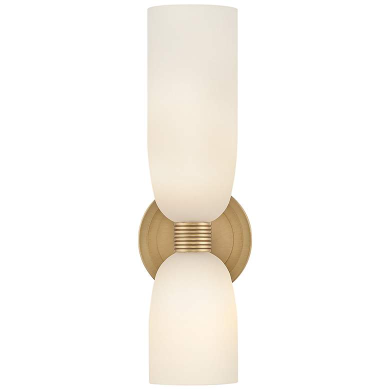 Image 4 Tallulah 14 3/4"H Lacquered Brass 2-Light LED Wall Sconce more views