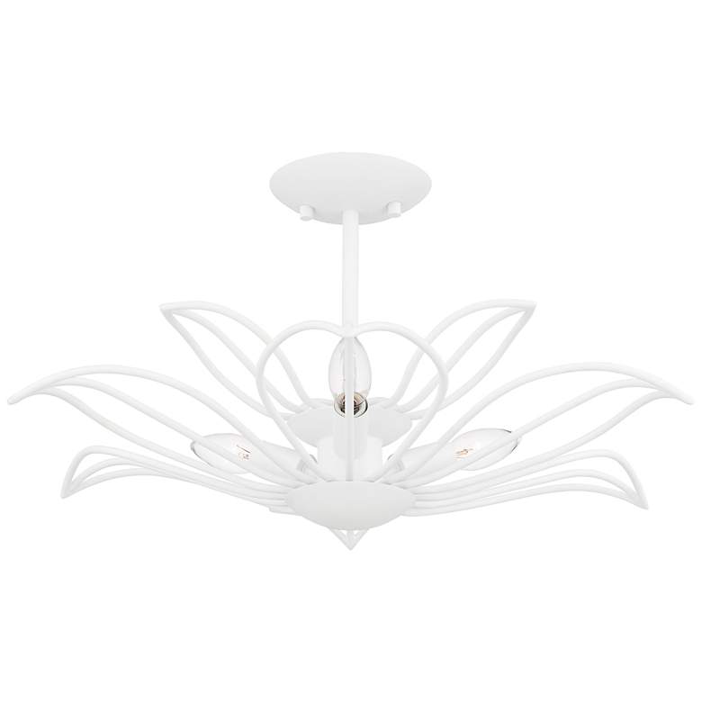 Image 1 Tallulah 3-Light Sand White Semi-Flush Mount