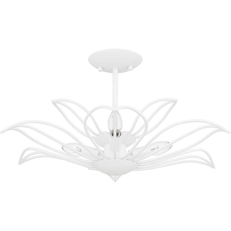Image 2 Tallulah 3-Light Sand White Semi-Flush Mount more views
