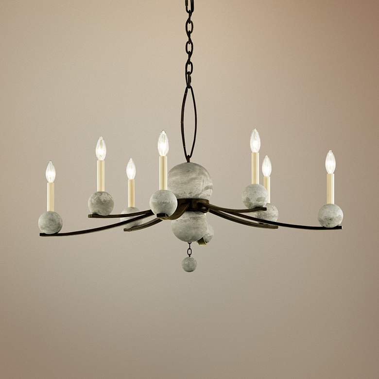 Image 1 Tallulah 38" Wide Natural Rust 8-Light Chandelier