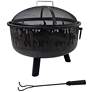 Thumbnail1 of Talon 24 1/4" Round Black Wood Burning Fire Pit with Flames