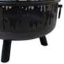 Talon 24 1/4" Round Black Wood Burning Fire Pit with Flames