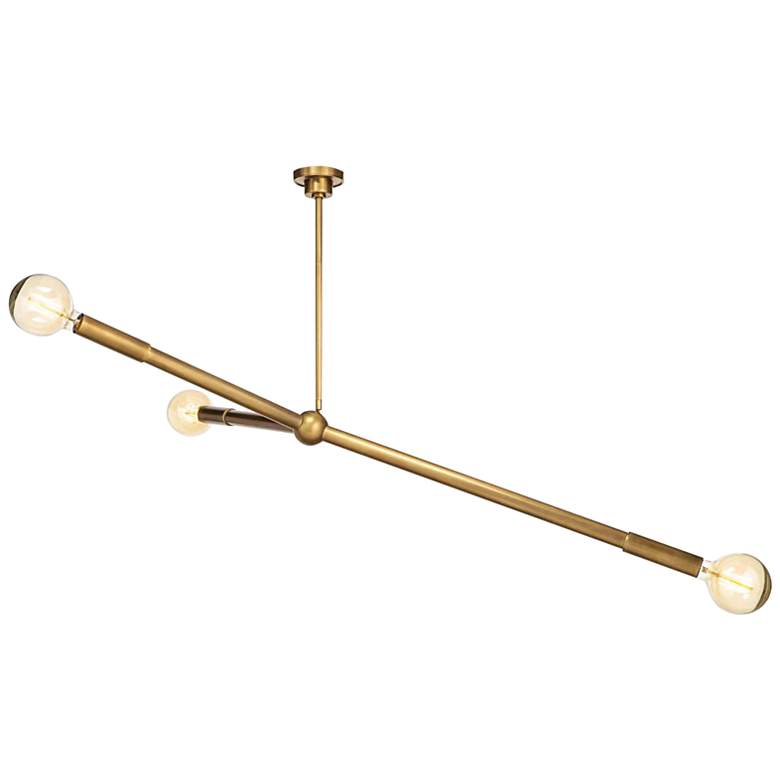 Image 1 Talon 51 1/4" Wide Natural Brass 3-Light Chandelier