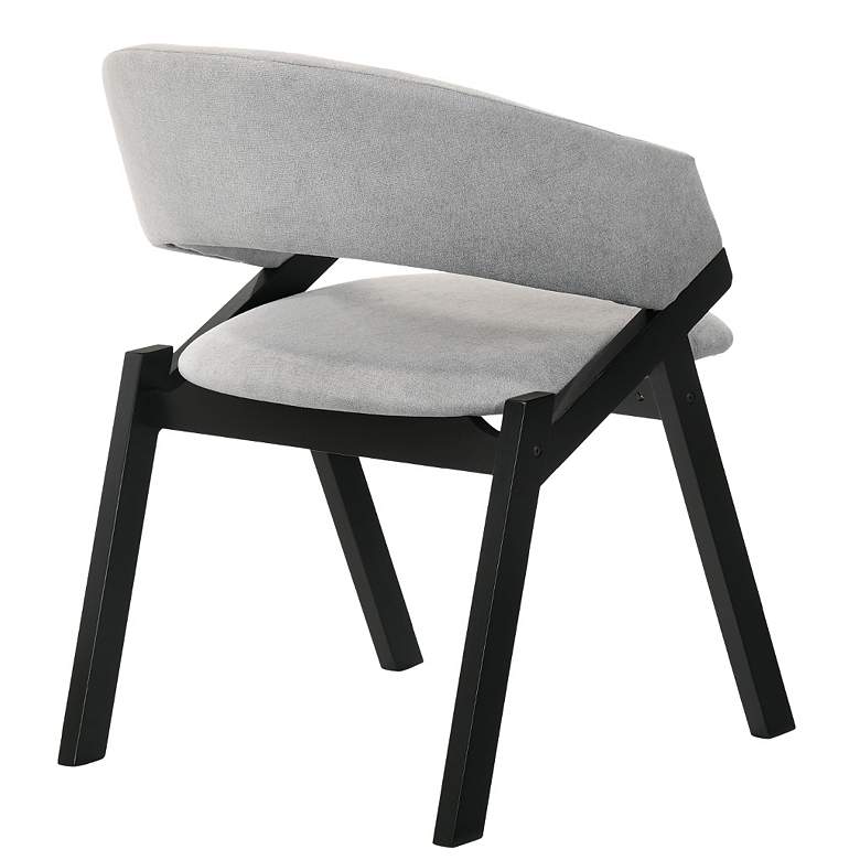 Image 2 Talulah Set of 2 Dining Side Chairs in Gray Fabric and Black Veneer more views