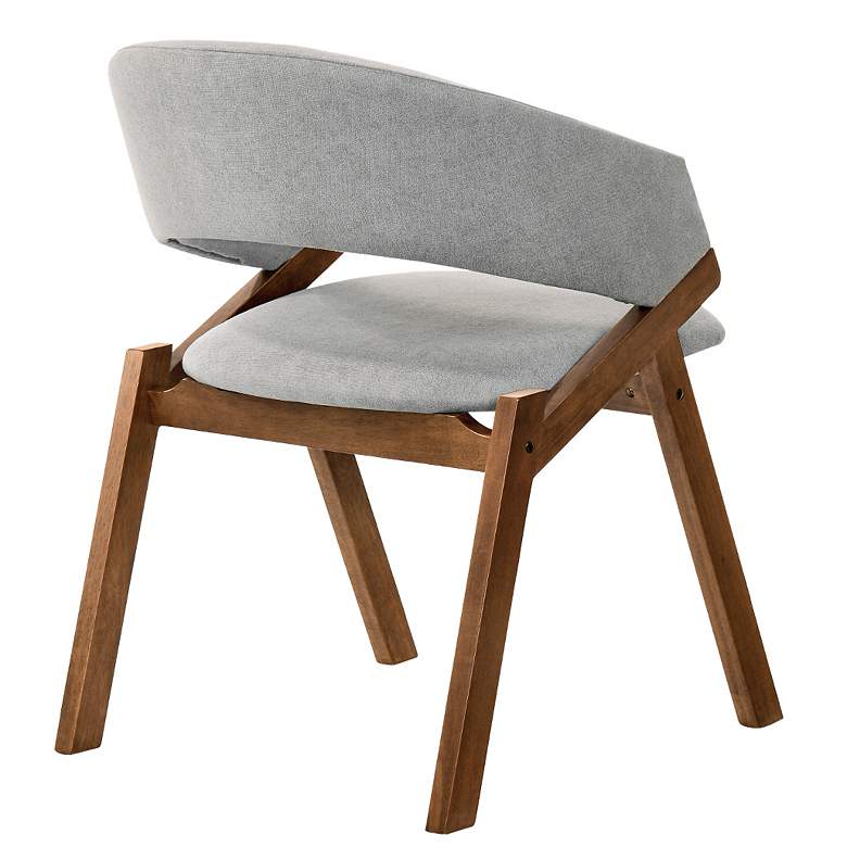 Image 2 Talulah Set of 2 Dining Side Chairs in Gray Fabric and Walnut Veneer more views