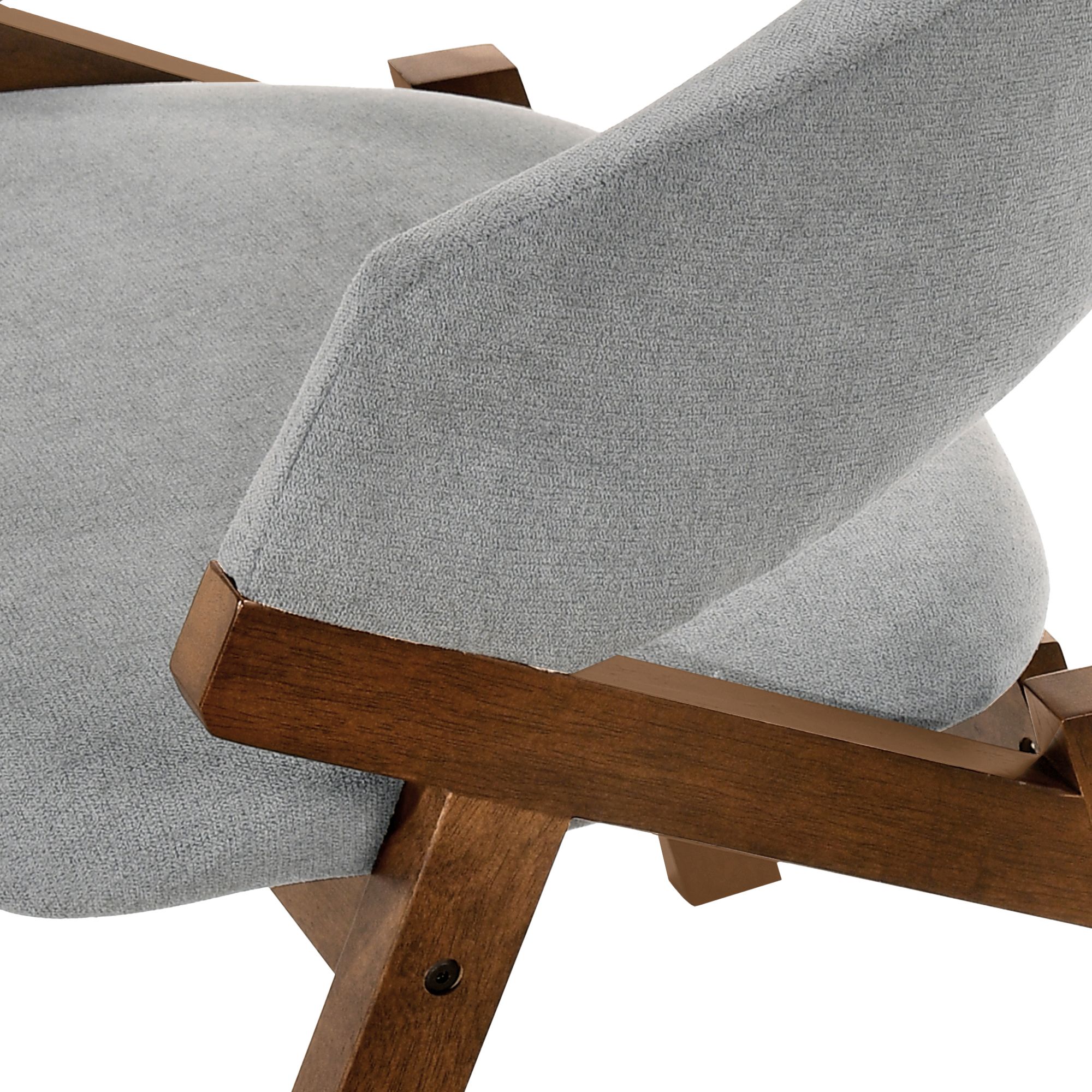 Talulah Set of 2 Dining Side Chairs in Gray Fabric and Walnut Veneer