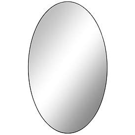Image2 of Talya Matte Black Wood 24"x 40" Oval Wall Mirror