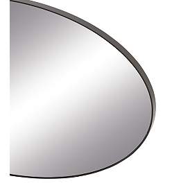 Image3 of Talya Matte Black Wood 24"x 40" Oval Wall Mirror more views