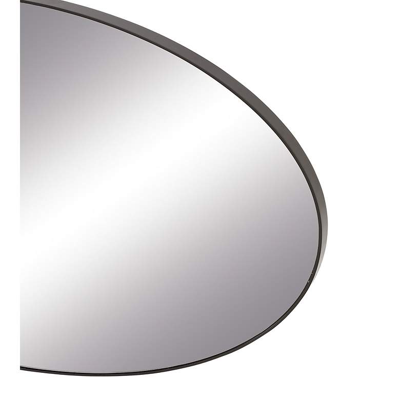 Image 3 Talya Matte Black Wood 24 inchx 40 inch Oval Wall Mirror more views